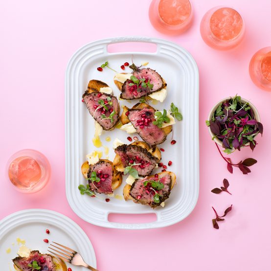 Image of Seared Pepper Fillet with Brie in Le Creuset cookware