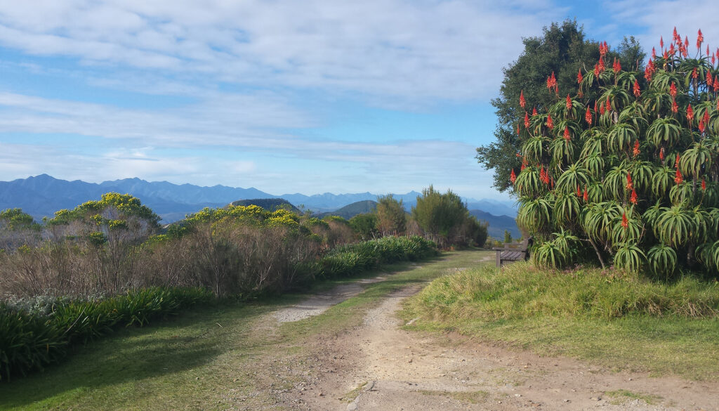 View from Spitskop Viewpoint overlooking the mountains and valleys north of Knysna.