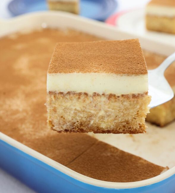 Malva pudding milk tart with cinnamon