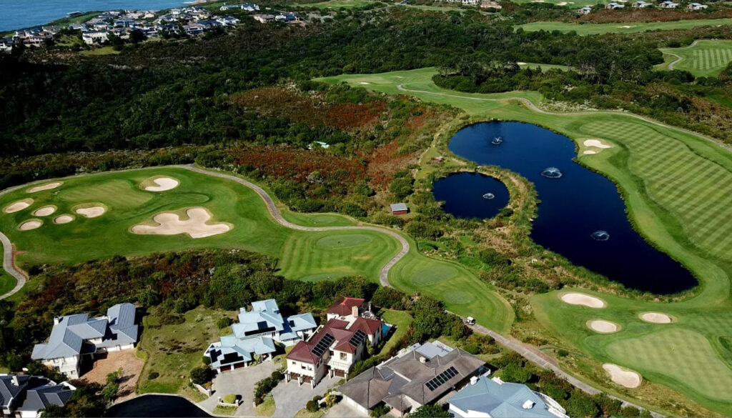 Aerial view of Pezula Championship Golf Course in Knysna